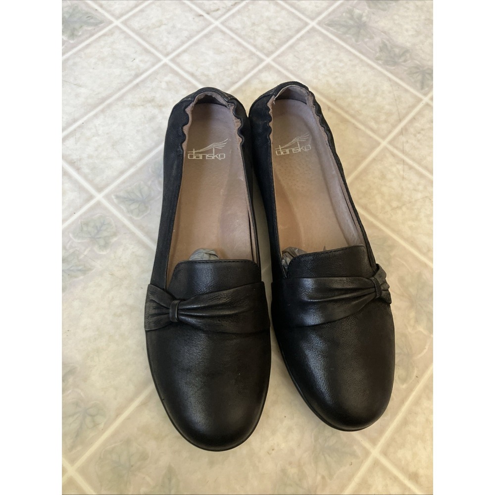 DANSKO‎ 39 US 8M Karen Black Burnished Leather 2724100200 Flat Comfort Shoes